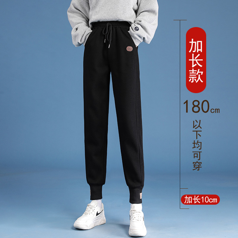 Longer Sports Pants for Tall Female Students 170cm Spring Loose Fit Jogger High Waist 175cm Loose Harem Casual Sweatpants