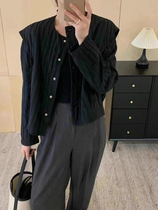 9 2 Zihans selected round neck single-breasted loose casual versatile long-sleeved jacket womens trendy 902 bust 114 length 60