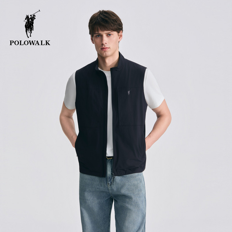 Polowalk Men's Vest 2026 Spring New Product Simple and Versatile Business Work Clothing Slim Fit Vest Polowalk Men's Vest 2026 Spring New Product Simple and Versatile Business Work Clothing Slim Fit Vest