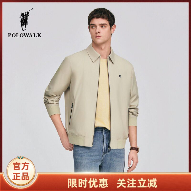 Polowalk Men's Jacket 2026 Spring New Men's Clothing Lapel Classic Commuter Casual Jacket Zipper Jacket