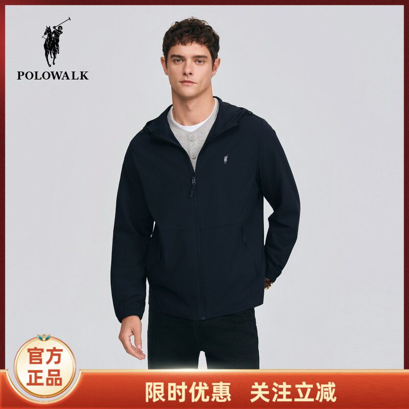 Polowalk Men's Clothing 2026 Summer New Men's Hooded Sun Protection Jacket Dark Color Commuting Versatile Top Men's Style Polowalk Men's Clothing 2026 Summer New Men's Hooded Sun Protection Jacket Dark Color Commuting Versatile Top Men's Style