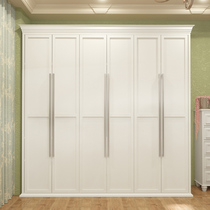 American wardrobe two doors flat door white light luxury wardrobe Solid wood large storage Simple modern wardrobe Bedroom