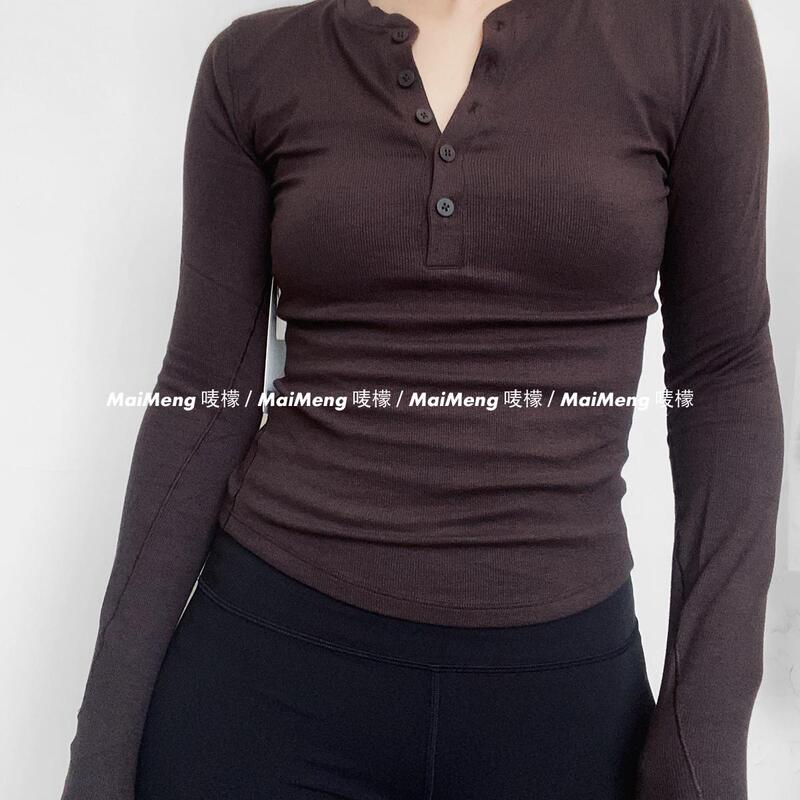 Lululemon Hold Tight Long-Sleeve Henley Yoga Button-Up Base Layer Henley Long Sleeve