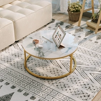 Один кофейный столик 45 белая лапша+золотая рама