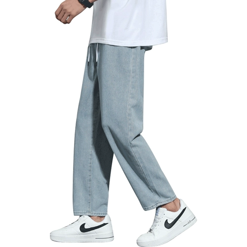 Летние джинсы, трендовые штаны для отдыха, свободный прямой крой