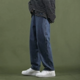 Утепленные джинсы с начесом, демисезонные штаны, осенние, свободный прямой крой