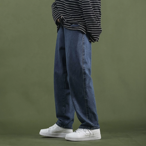 Утепленные джинсы с начесом, демисезонные штаны, осенние, свободный прямой крой