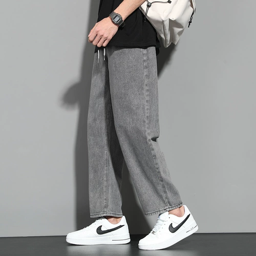 Летние джинсы, трендовые штаны для отдыха, свободный прямой крой