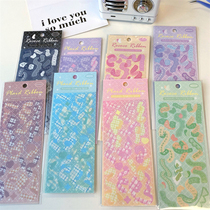 Romantic Floral period Silk with base Ins bright sheet Cuka Stickler stickers for starry hand account small card Decorative Gge Ribbon Korea