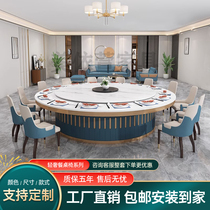 Slate electric hotel one person one pot round table dining table marble turntable round home combination simple