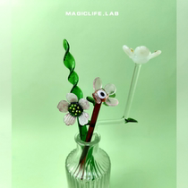 Small fresh handmade glass flowers transparent glass bouquet ornaments glass flower arrangement ornaments