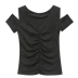 Áo phông nữ 2020 mới lạ của áo thun quây cổ chữ V gợi cảm cho nữ tay ngắn Xia Slim slim áo sơ mi mỏng tay nước ngoài - Áo phông