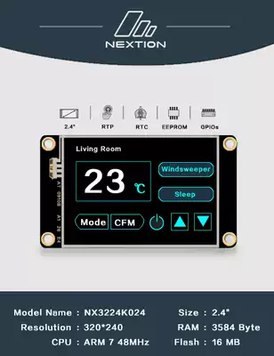 Nextion NX3224K024 2 4 inch human-computer interaction interface HMI enhanced English version official genuine