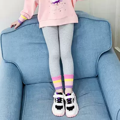 Girl pants spring and autumn thin children's suit 2021 new female treasure foreign school children black wearing long pants