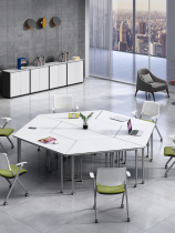 Splicing Training Table Simple Modern Long Table White Long Table Trapezoidal Office Tables and Chairs Multifunctional Combination Conference Table