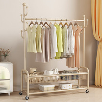 Clothes rack floor-standing household removable bedroom cool clothes rack balcony hanging clothes rack indoor simple rod coat rack