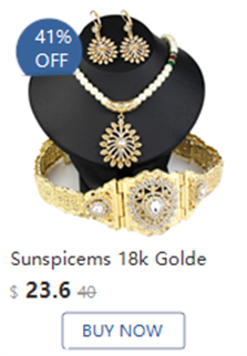 Комбинируемый комплект sunspicems gold color moroccan bride jewelry sets for women OTHER