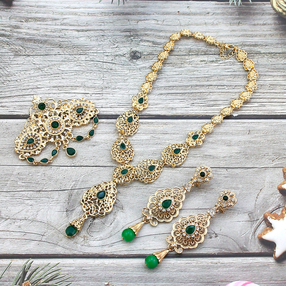 Комбинируемый комплект sunspicems gold color moroccan bride jewelry sets for women OTHER