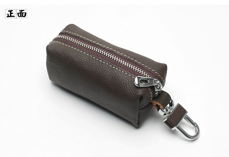 Handmade khóa đầu lớp da nam và nữ da đơn giản ví retro gói thẻ đa chức năng túi da nguyên chất - Trường hợp chính móc chìa khóa đẹp