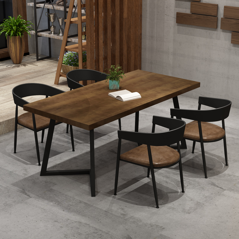 Industrial style retro antique made old wrought iron bar coffee music restaurant hot pot grill shop clear bar casual table and chair combination