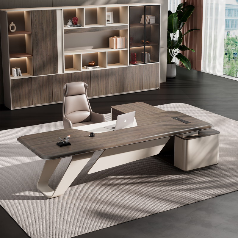 Blister-Packed Executive Desk and Chair Set, Light Luxury, High-End, Simple and Modern, President's Manager's Room Supervisor Desk Furniture Blister-Packed Executive Desk and Chair Set, Light Luxury, High-End, Simple and Modern, President's Manager's Room Supervisor Desk Furniture