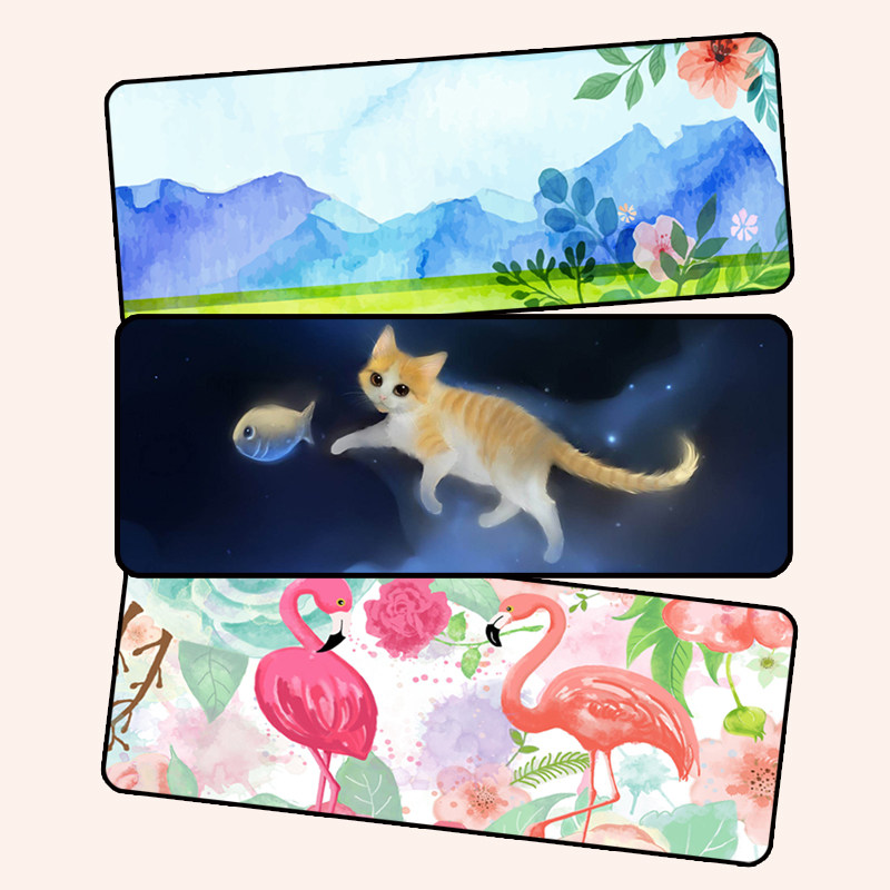 Mouse pad oversized cute girl notebook keyboard pad lock edge office thickened cartoon home student table pad