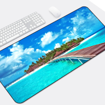 Household landscape mouse pad oversized 90x40 lock edge thickened office cute laptop writing desk pad
