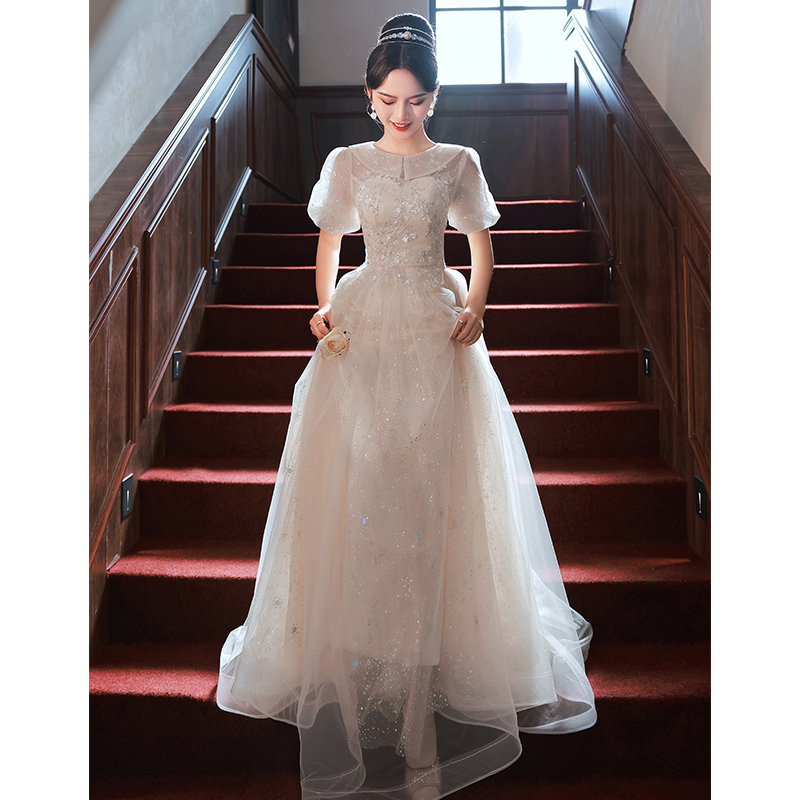 Evening dress, skirt, advanced bridesmaid dress, champagne color, 2023 collection, high-quality style, bright catchy style Evening dress, skirt, advanced bridesmaid dress, champagne color, 2023 collection, high-quality style, bright catchy style