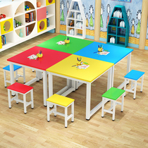 Students Colour handmade class table and chairs Children drawing tables Reading areas Calligraphy Training Courses Kindergarten Class Sizes