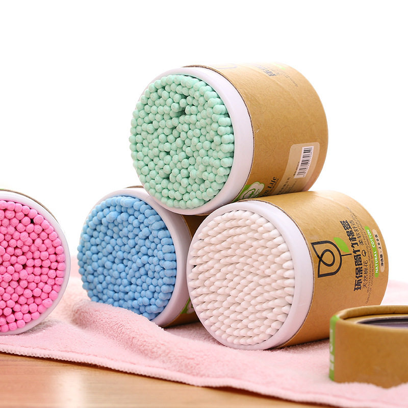 Buy Two Get One Free 200 Packs Disposable Double-headed Cotton Swab Makeup Cleaning Wooden Stick Absorbent Cotton Aseptic Ear Picking