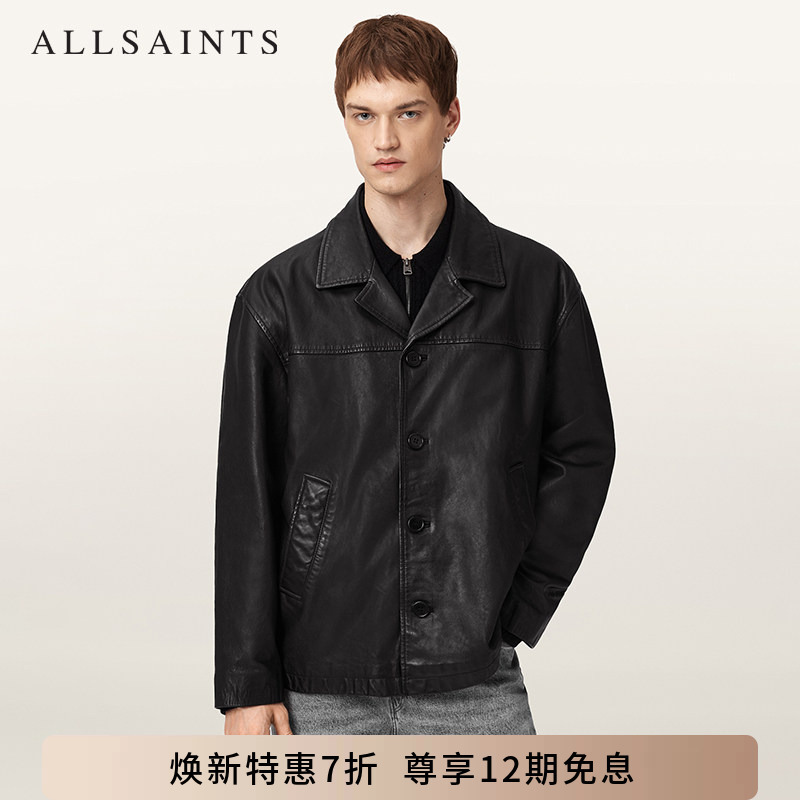 Celebrity-Inspired Allsaints Men's Suit-Style Leather Jacket Bradwell Leather Jacket for Fall 2026
