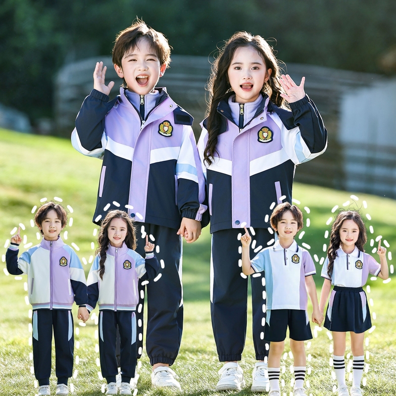 Primary School Uniform Three-Piece Set, First-Grade Class Uniform, Winter Suit, Kindergarten Uniform, Detachable for Spring and Autumn Primary School Uniform Three-Piece Set, First-Grade Class Uniform, Winter Suit, Kindergarten Uniform, Detachable for Spring and Autumn