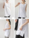 Spring and Autumn Sweatshirt Base Layer Tank Top for Women, Round Neck, Mid-Length, Sleeveless, White, Butt-Covering, Layered Camisole Base Shirt