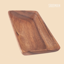 Taiwan Sendman acacia log plate single Japanese deep plate rectangular snack Fruit Salad Bowl home handmade