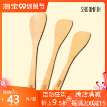 Taiwan Sendman Beech pan special spatula imported natural beech wood non-stick pan long handle environmentally friendly wooden shovel