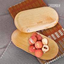 Taiwan Sendman Beech log plate rectangular tray steak plate snack plate INS Wind household