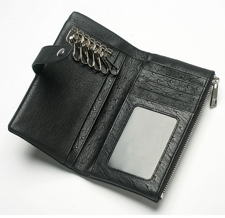 Của nam giới da túi chìa khóa da mềm da bò đa năng coin purse thẻ gói hai trong một chiếc xe dung lượng lớn lưu trữ ví móc khóa đẹp