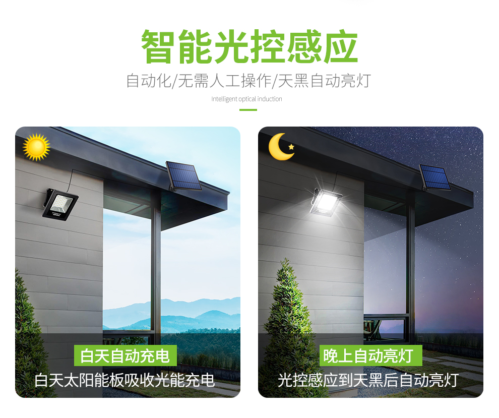 Ánh sáng mặt trời Yinglang đèn lũ ngoài trời đèn sân vườn nông thôn hộ gia đình ngoài trời không thấm nước kiểm soát ánh sáng chia ánh sáng đường phố den pin doi dau sieu sang chieu xa 1000m