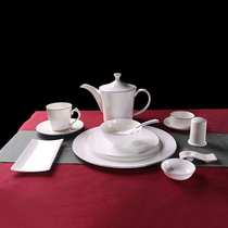 Light luxury style table bone china dishes spoons tableware star hotel restaurant club customized national style ceramic thirteen-piece set