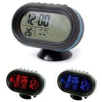 Car thermometer luminous clock dual thermometer battery voltage monitor detector voltmeter inside and outside the car