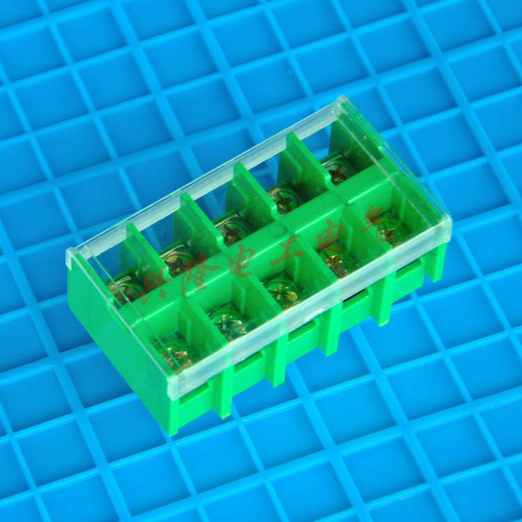 JF5 - 6 5 terminal block high and low guide rail combined 6 square 40A 5P wiring board green copper wiring row