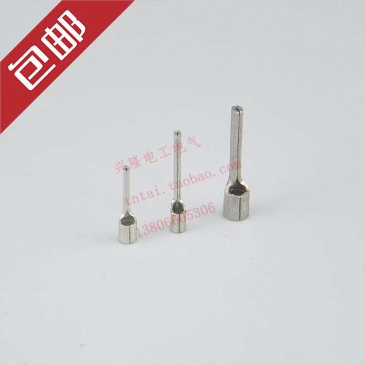 PTN1 25-12 needle shaped nude wiring terminal 1 5 squared small black clip cold pressed end head copper tinted line nose 1000 only