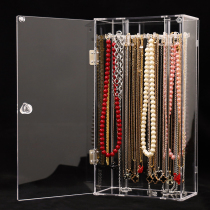 Dustproof belt door bracelet box acrylic necklace chain holder jewelry hanging chain storage box raised 2021 net red