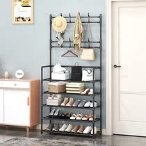 Simple floor-to-ceiling coat rack bedroom entrance shoe cabinet hanger household living room combination shoe rack hanger integrated