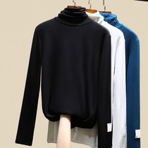 High collar plus velvet thickened base shirt Women in autumn and winter with foreign Style 2020 new heat long sleeve shrub Joker top