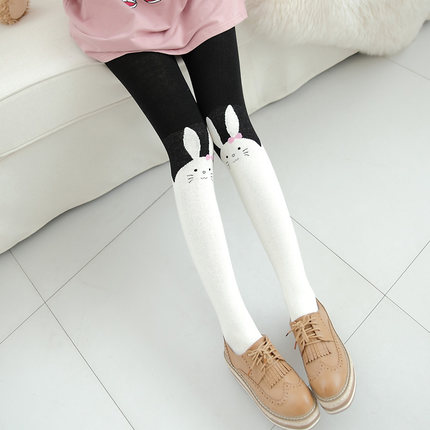 bông Nhật Bản đan vớ dễ thương thậm chí pantyhose trong dày mùa xuân mùa thu mùa thu và mùa đông sinh viên phim hoạt hình đáy vớ cô gái.