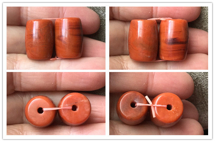 DIY аксессуары 正宗南红玉火焰红柿子红桶珠勒子顶珠橄榄珠玛瑙diy配件186