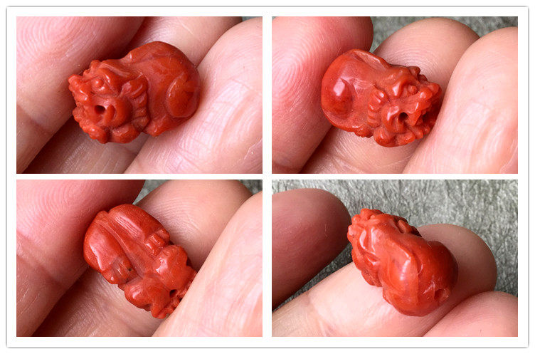DIY аксессуары 天然川料南红玛瑙柿子红火焰纹肉超迷你小貔貅背云吊坠挂件468