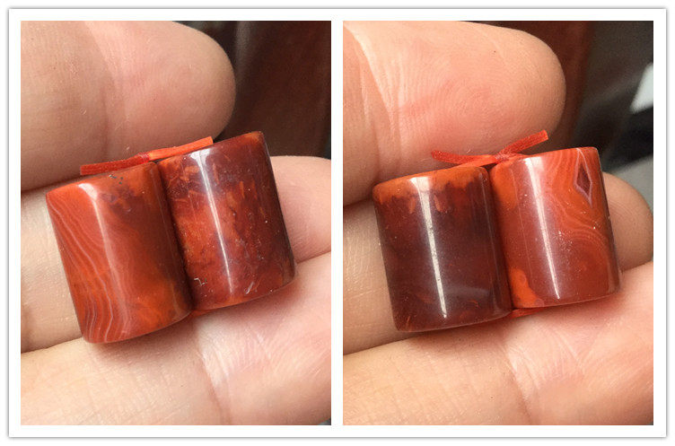 DIY аксессуары 正宗南红玉火焰红柿子红桶珠勒子顶珠橄榄珠玛瑙diy配件186