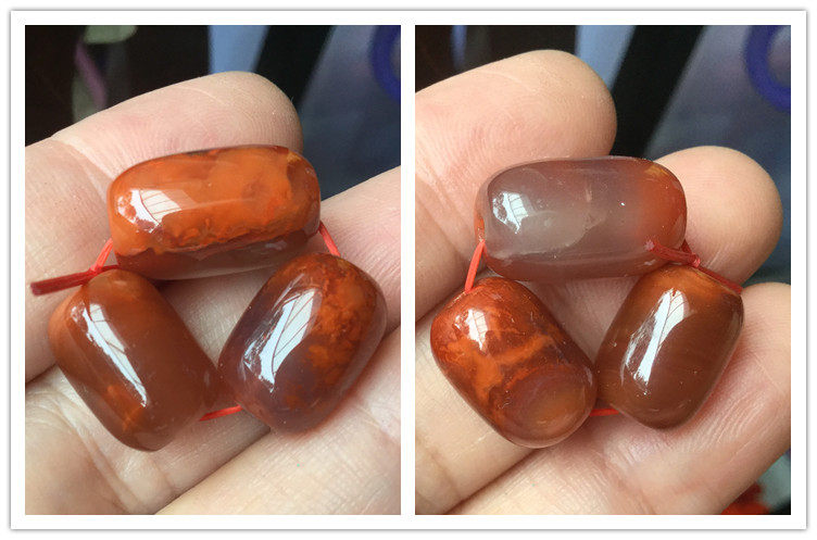 DIY аксессуары 正宗南红玉火焰红柿子红桶珠勒子顶珠橄榄珠玛瑙diy配件186